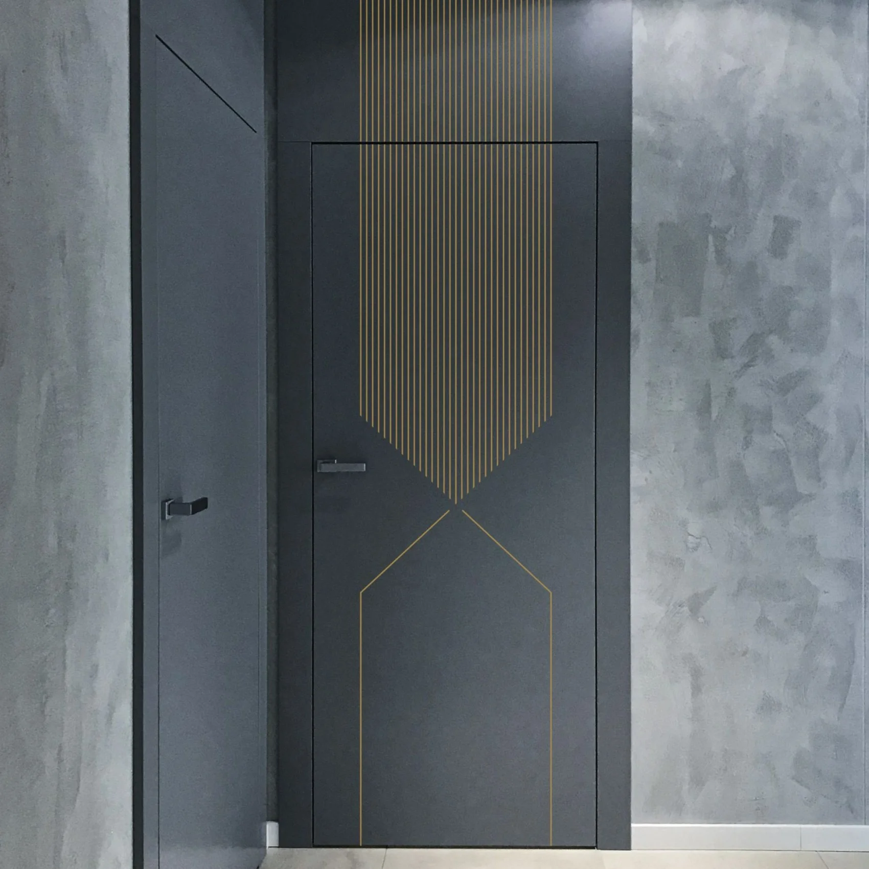 The Geometria collection — graphic patterns burned by laser into the plane of the leaf — Creadoor