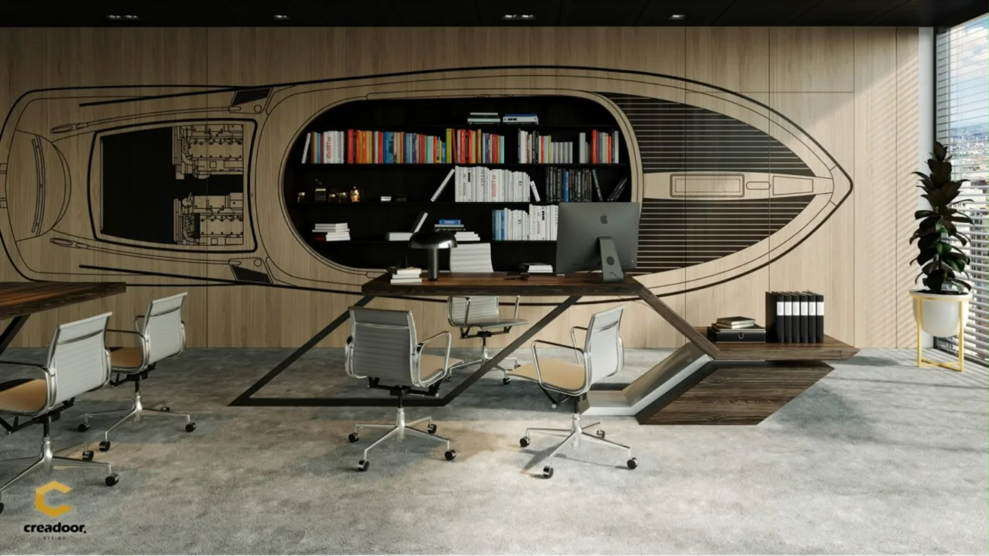 Navis No.1 — Signature Wall, integrated library, dressing room and hidden doors